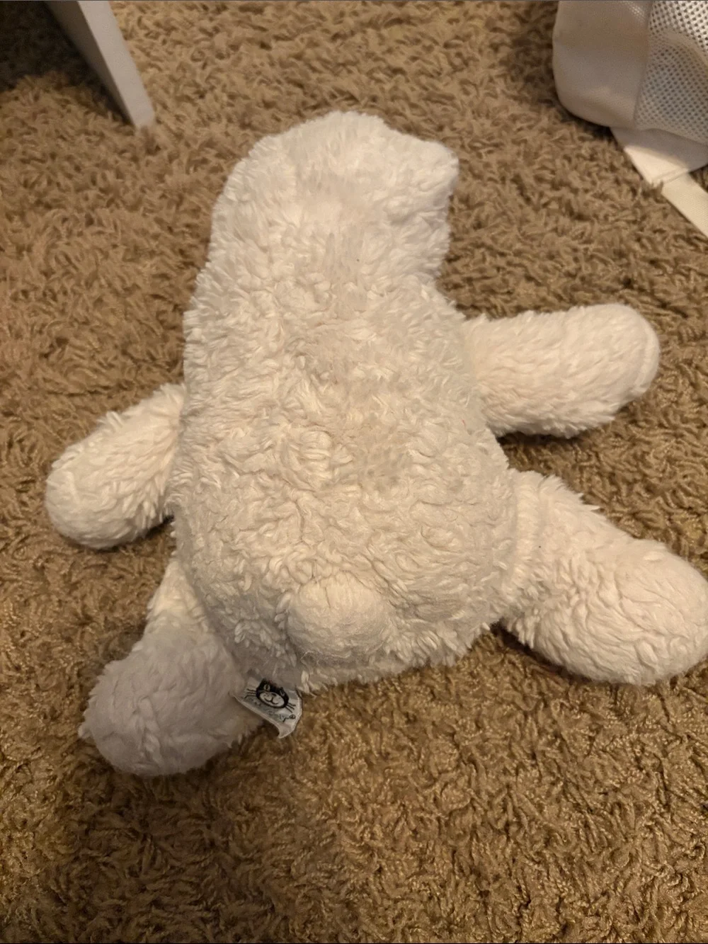 Jellycat White Polar Bear Plush Dog Toy with Black Nose